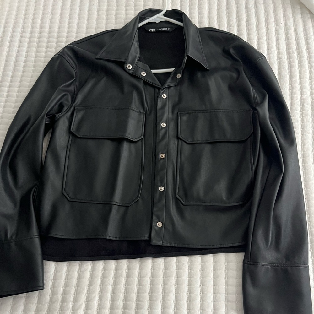 Black Leather Zara Shirt
